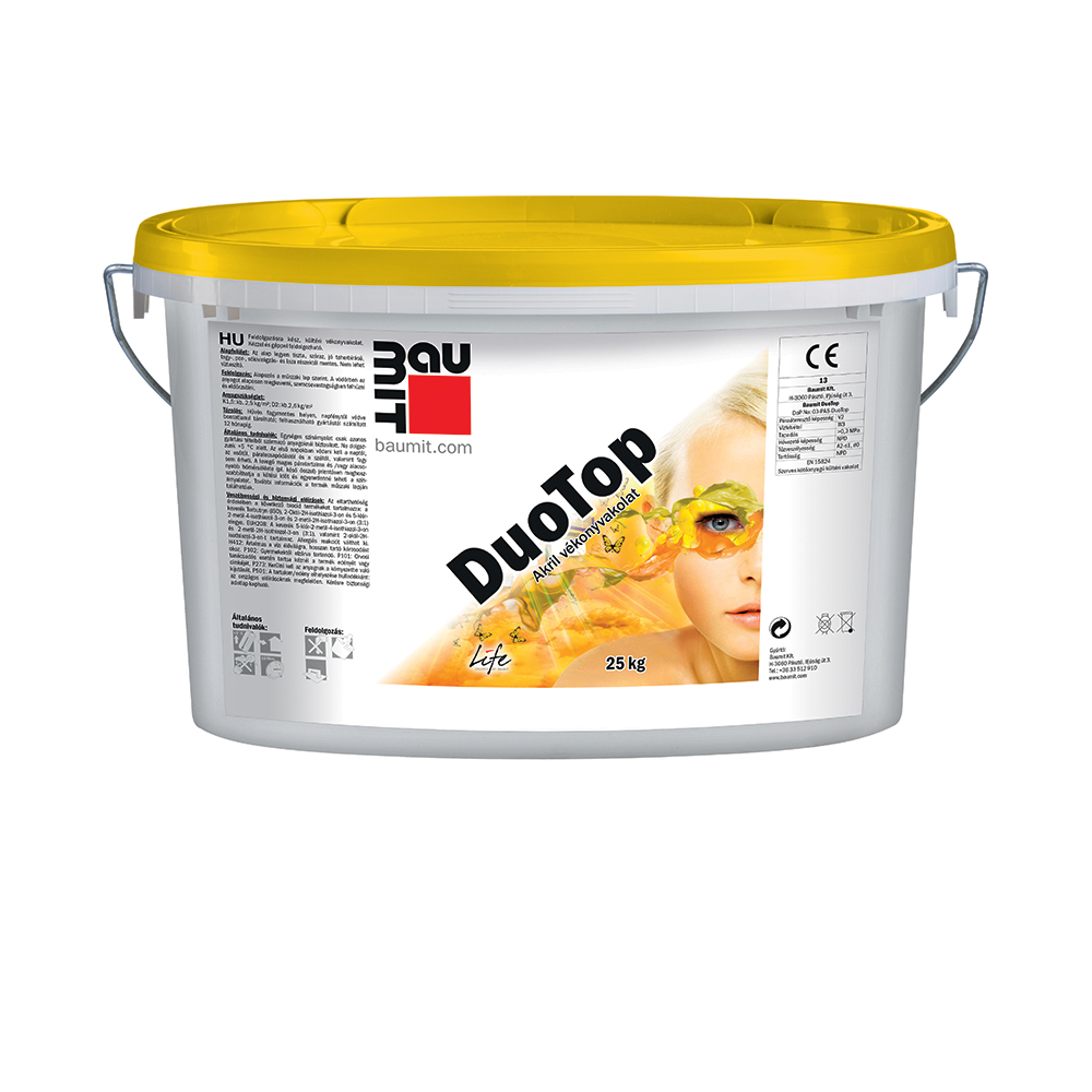 2601032 BAUMIT DUOTOP AKRIL VÉKONYVAKOLAT K 1,5 MM KAPART 25 KG - II. SZÍNCSOPORT 5,4,3 (2601032) - Image 1