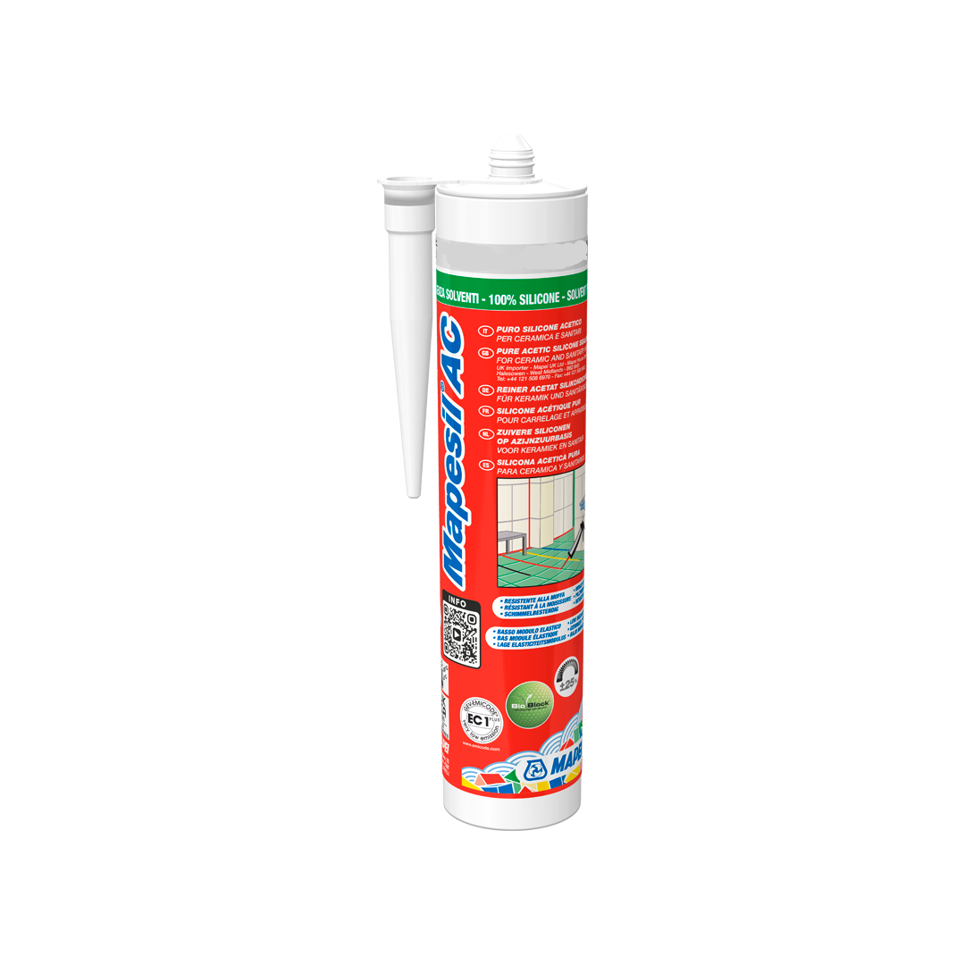 4810042IT MAPEI MAPESIL AC 100 FEHÉR ECETSAVAS SZILIKON 310 ML - (4810042IT) - Image 1